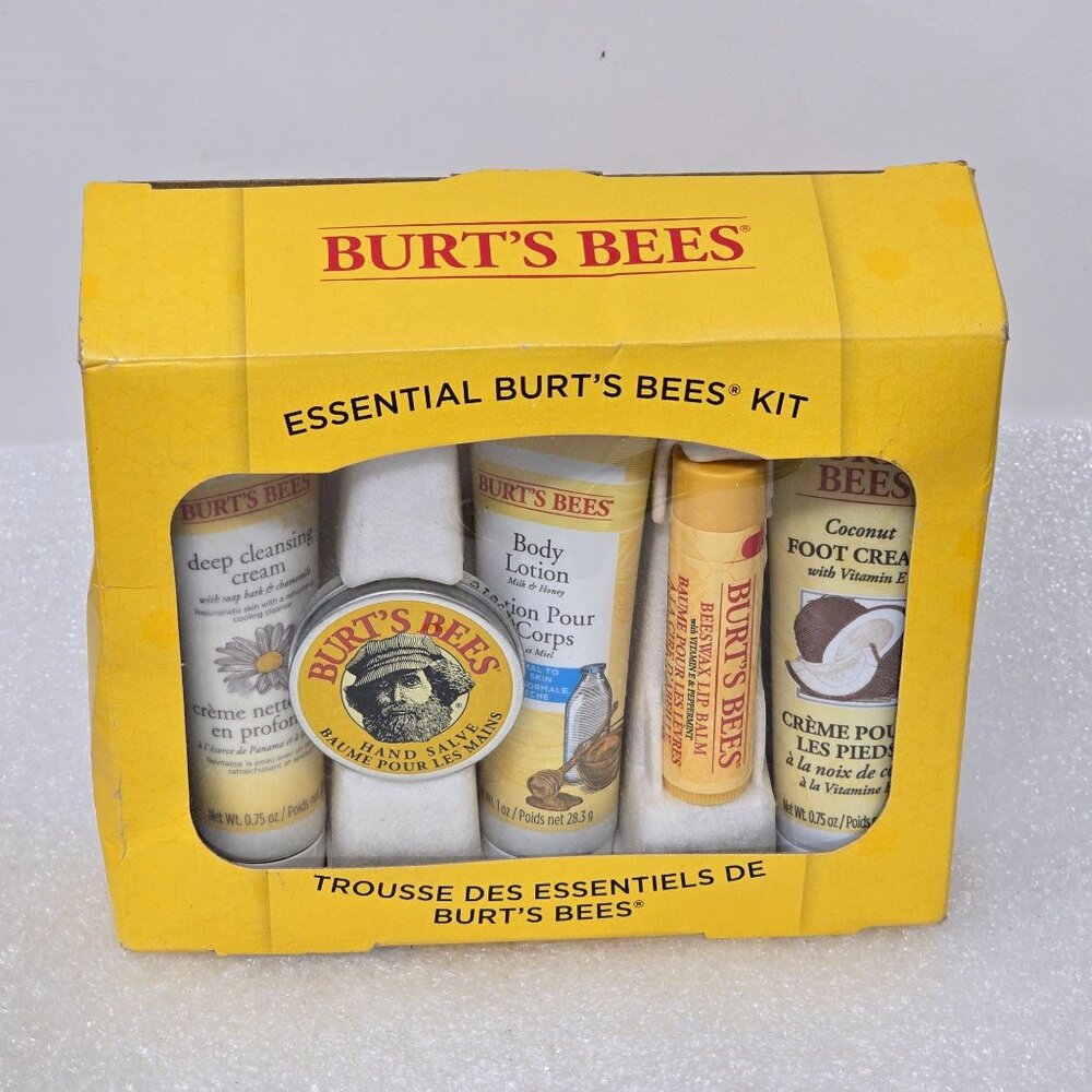 Burt's Bees Essential Kit With Cleansing Cream Body Lotion Hand Salve & Foot Cre